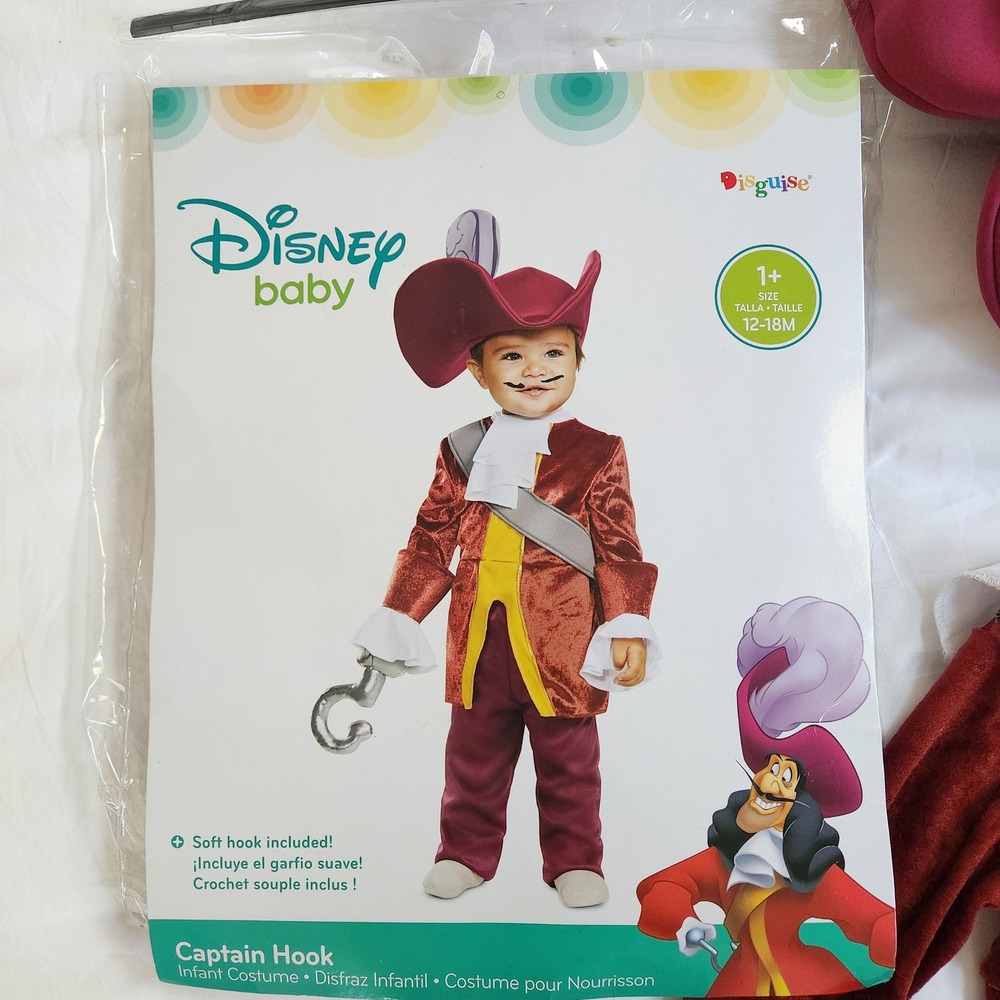 Disney Velvet Captain Hook Pirate halloween Costume, Kids 12-18M, Peter pan